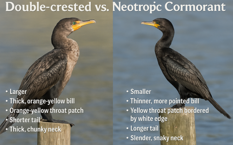 Double-crested vs. Neotropic Cormorants IDs