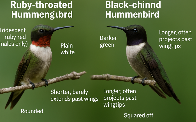 Ruby-throated Hummingbird Vs. Black-chinned Hummingbird IDs