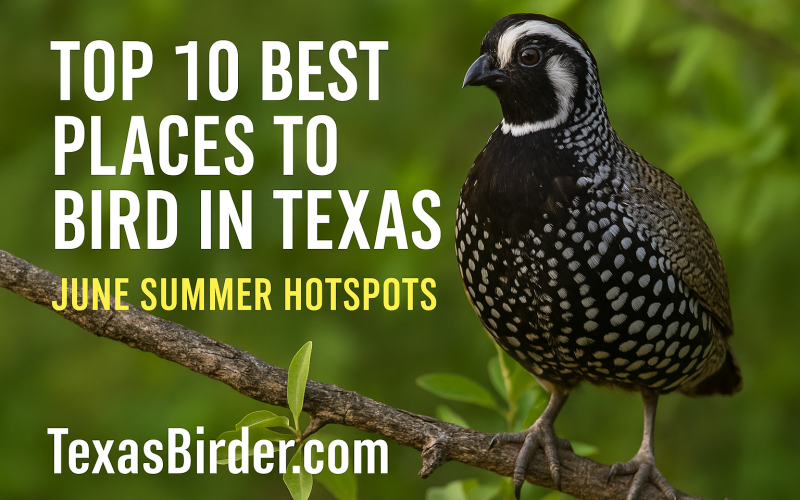 Montezuma Quail - 10 Best Places to bird in Texas in June. TexasBirder.com